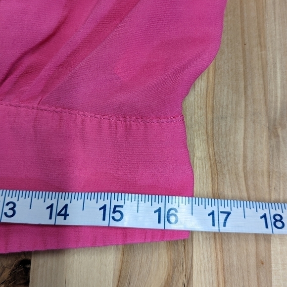 Blush Boutique Hot Pink Crop Top with Deep V and Bishop Sleeve L - Picture 10 of 10
